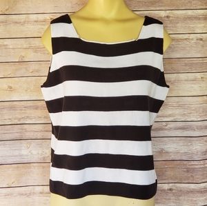 Black and White Sleeveless Sweater